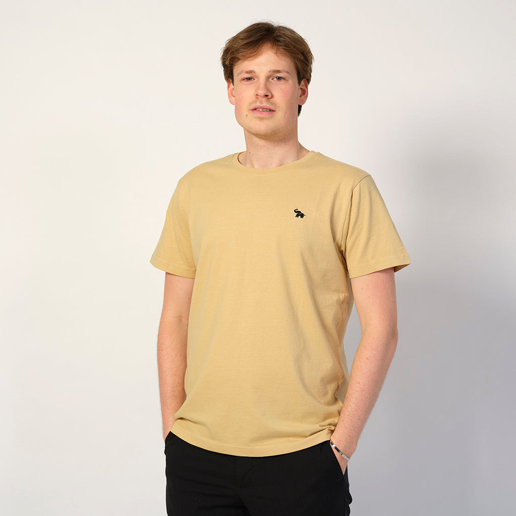 T-shirt in Cotone Organico Beige Uomo Elefante