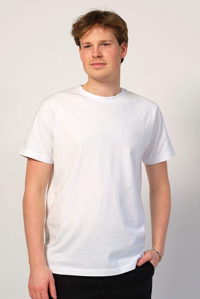 Uomo T-shirt in Cotone Organico Bianca