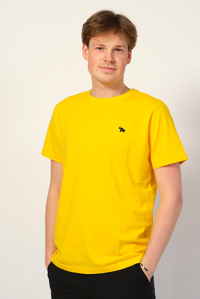 Uomo T-shirt in Cotone Organico Gialla - Elefante