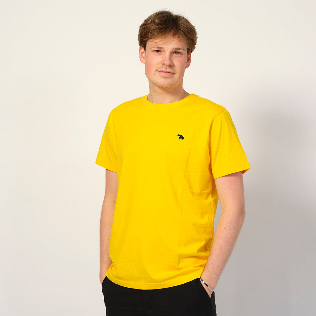 Uomo T-shirt in Cotone Organico Gialla - Elefante