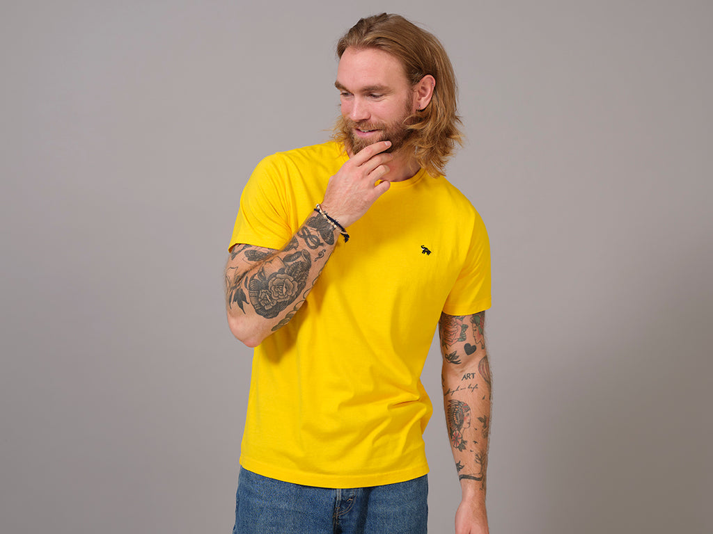 T-shirt Uomo in Cotone Organico Gialla - Elefante