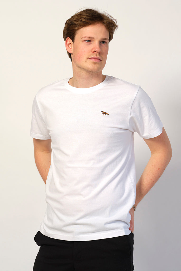 T-shirt Uomo in Cotone Organico Bianca - Tigre