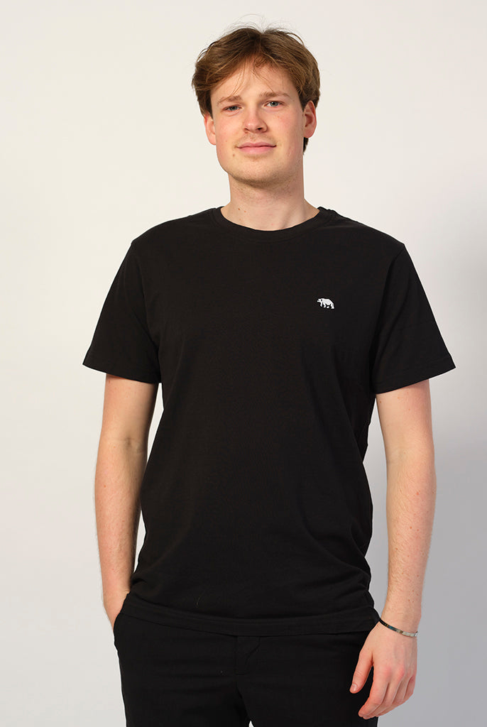 T-shirt Uomo in Cotone Organico Nera - Orso Polare