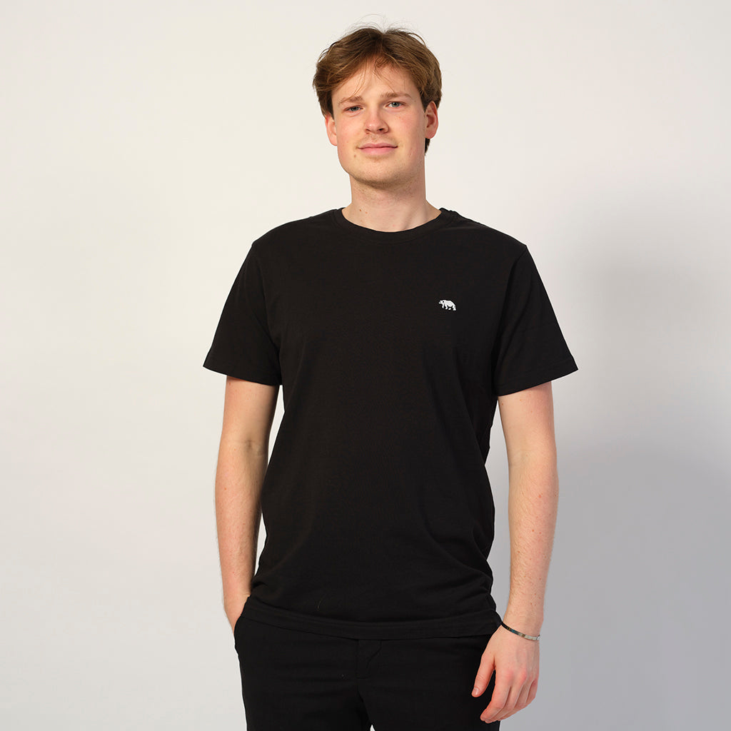 T-shirt Uomo in Cotone Organico Nera - Orso Polare