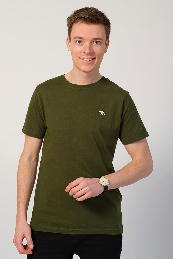 Uomo T-shirt in Cotone Organico Verde - Orso Polare