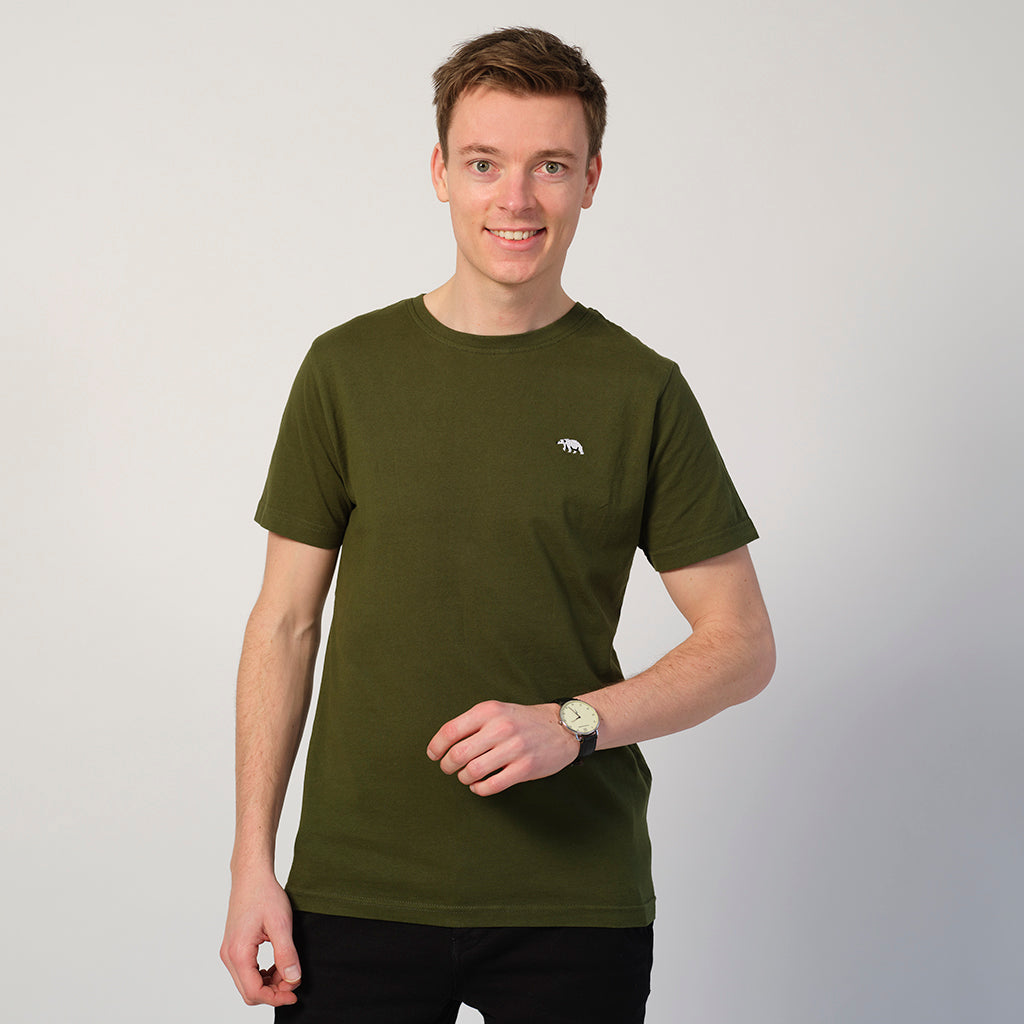 Uomo T-shirt in Cotone Organico Verde - Orso Polare