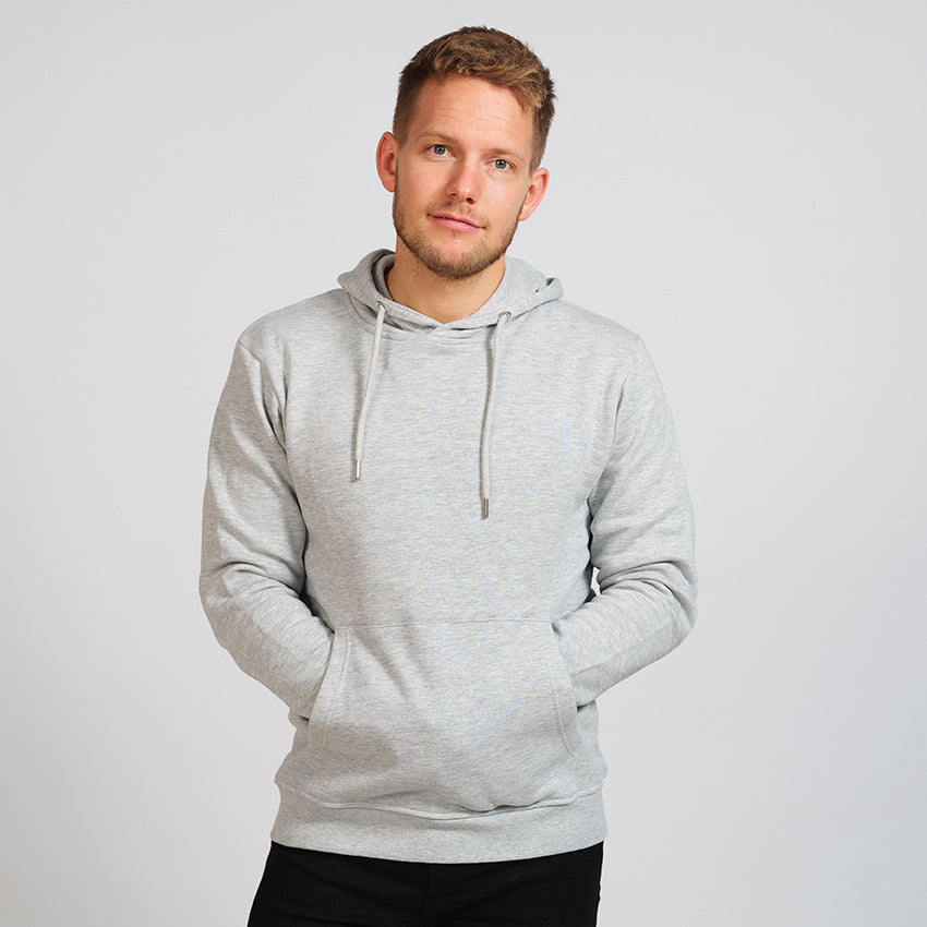 Felpa in Cotone Biologico Grigia hoodie uomo